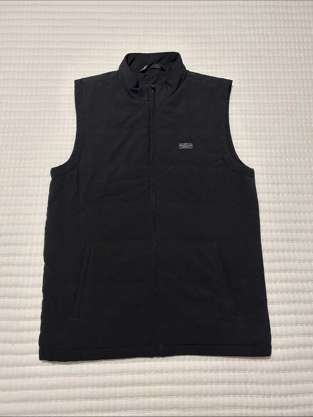 Travis Mathew Black Quilted Sleeveless Vest Mens Medium